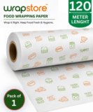 WRAPSTORE 120m Food Grade Butter Paper Roll 120m | Non-Stick Food Wrapping Paper Parchment Paper(120 m)
