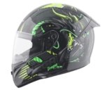 Vega Voyager DRAGOA! Full Face Motorcycle Helmet with Lightweight Shell, Aerodynamic Design, Shock Absorbing Liner, Comfortable Interior, Ventilated Fit, and Trendy Black Neon Yellow Finish Black Neon Yellow-L