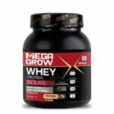 Megagrow Whey Isolate Protein Powder for Men, Chocolate Flavor 1kg- Gluten Free | No Sugar Added – with Sodium & Potassium for Low Carbs & Lean Muscle|24.5g Protein, 4.7g BCAA-29 Servings