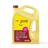 Jivo Premium Cold Pressed Kachi Ghani Mustard Oil, 5 Litre | Contains Omega-3 Ideal for Cooking, Frying, Pickling & Daily Use |