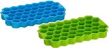 SHREE VRINDA SALES Ice Cubes Silicon Tray for Freezer Ice Mould Tray Fridge Green, Blue Silicone Ice Cube Tray(Pack of2)