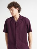 HIGHLANDER Men Solid Casual Purple Shirt