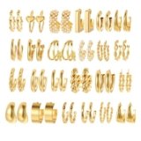 Shining Diva Fashion 24 Pairs Combo Set Latest Stylish Hoop Earrings for Women and Girls (15723er)