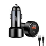 Ant Trigger 10 Dual USB Car Charger 48W, PD 3.0 & Quick Charge Fast Charging Car Adapter with 2 USB Ports for Smartphones Tablets Laptops Smartwatch
