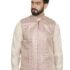 SOJANYA (Since 1958 Men’s Silk Blend Black & Gold Self Design Nehru Jacket, Size: 40