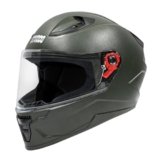 STUDDS Raider Street ISI Certified Full Face Helmet for Men and Women with Clear Visor (Green – L)