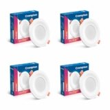 Crompton Star Lord JBNXT Junction Box Downlighter | 5W | Round | Blue | Pack of 4 | Junction Box | Cutout: 3 inch, 75 mm | For use in halls, bedroom, kitchens, office, stores