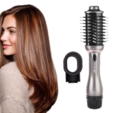 IKONIC 3 in 1 Express Styler Grey, Professional Volumizer Blow Dryer 1200 Watts Hot Air Brush for Women Innovative Air Flow Vents Mixed Styling Bristles Ceramic Titanium Tourmaline-Coated Brush Head