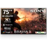 Sony BRAVIA 3 Series 189 cm (75 inches) 4K Ultra HD AI Smart LED Google TV K-75S30B (Black)