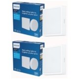 Philips 12 Watt Square Slim Surface Ceiling Light | LED Downlighter for Both Normal & False Ceiling | Colour : Cool Day Light, Pack of 2