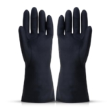 Robustt Heavy Duty Rubber Hand gloves – 1 Pair (Free Size, Black) for Dishwashing, gardening, kitchen cleaning