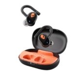 Skullcandy Push Play Active Wireless Earbuds with Mic – 34Hr Battery, Skull-iQ App, Alexa Voice Control, IP55 Sweat Water Dust Resistant, Stay-Aware Mode, Secure Fit – Black/Orange
