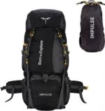 Impulse Rucksack bags 80 litres travel bag for men tourist bag for travel backpack for hiking trekking Bag for men camping Curve Black with 1 year Warranty | Black