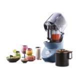 USHA Abs iChef Blender Heater|1000 W|Quadra Noise Reduction Technology For Super Silent Operation|6 Functions: Soup making, Blending, Grain & Nut milk, Pureeing, Dry Grinding and Wet grinding (Blue)