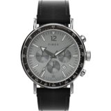 TIMEX Waterbury Standard Analog Watch for man with Silver Tone Round Dial & Black Plastic Strap Band Water Resistant Men’s Wrist Watches – TW2W47400UJ