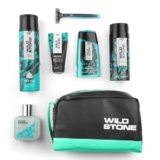 Wild Stone Edge Grooming Kit l Professional Shaving Kit for Men l Deodorant for Men l Shaving Cream l pH Balanced Face Wash l Shower Gel l Shave Foam & After Shave Lotion l Free Razor