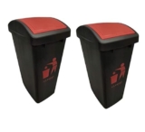 Cello Plastic Garbage Swing-Lid Dustbin 48 Ltr, (RED/RED) COMBO
