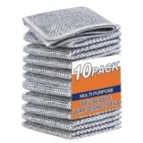ZOIY (10 Pack Non-Scratch Dish Wash Cloth, Steel Wire Dish Cloth, Wire Dishwashing Rags Stainless Steel Scrubber Non-Scratch Wire Dishcloth for Washing Dishes Sinks Counters
