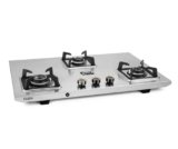 Glen 3 Burner Stainless Steel LPG Gas Stove | Auto Ignition | 10 Year Warranty on Burners & Gas Valve | 1 Jumbo Forged Brass Burner | Ultra Tuff Body | 360° Revolving Inlet Nozzle | 1053UTTNDTSSAI