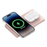 Belkin Magsafe 2-in-1 Wireless Charging Pad 15W | Fast Charging iPhone | Wireless Charging Station for iPhone 16, 15, 14,13 and 12 Series, AirPods, and Other MagSafe Enabled Devices | Pink