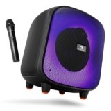ZEBRONICS Sound Feast 800, Portable Party Bluetooth Speaker, 55 Watts, 9 Hours Playback, 6.5 inch Powerful Driver, Wireless MIC, Karaoke, Mobile Holder, RGB, TWS | USB | AUX | 6.3mm MIC, Deep Bass