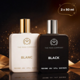 THE MAN COMPANY Blanc EDT (50ml) & Black EDT (50ml) Long Lasting Perfume Gift Set Eau de Toilette  –  100 ml(For Men)