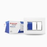 Anchor by Panasonic Penta 3 Module Gina Cover Plate with Chrome Collar for Switch Board (White, 65803-20)