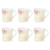 Larah by BOROSIL Crysta Series Zoya Opalware Mug | Set of 6 Tea/Coffee Mugs, 160 ml Each | Microwave & Dishwasher Safe, Bone-Ash Free | Crockery Set Ideal for Daily Use & Gifting | White