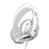 Ant Esports H520W Gaming Headset with Mic, 50mm Bass Drivers, Wired 3.5mm Over Ear Headphones, Noise Isolating, Lightweight Comfortable Headset for PC, PS4, Xbox One, Switch, Mobile Gaming (White)