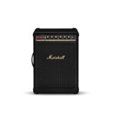 Marshall Bromley 450 Portable Party Speaker – Loud 360° Sound with Bass EQ Controls | 40+ Hours Playtime | Bluetooth, 3.5 mm AUX, RCA, Microphone, Instrument Inputs | LED Lights – Black and Brass