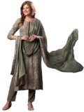 GoSriKi Women’s Rayon Blend Printed Straight Kurta with Pant & Dupatta