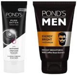 POND’S Pure Detox Face Wash 200 g & POND’S Men’s Energy Bright Face Wash Coffee Beans Bright Skin, 100g