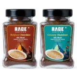 Rage Coffee Silk Blend Instant Coffee | Belgian Chocolate & Creamy Hazelnut Silk Blend Flavoured Coffee 60 GMs Each | Premium, Bold & Smooth | Pack of 2