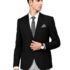 MANQ Men’s Slim Fit Single Breasted Blazer for Men, Formal Business, Party, Notched Lapel, Denim Blue, Size 46