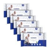 Amazon Brand – Solimo Adult Bed Bath Wipes | Count 60 | 10 Wipes x 6 Packs | With Aloe Vera, Olive Oil & Vitamin E | Advanced Germ Protection | pH Balanced | Alcohol & Parabens Free