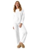 KOTTY Women’s Velvet Winter Co-ord Set | Warm Track Suit with Sweatpants & Pullover-KTTWINTERSET179S