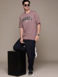 Roadster Typography Men Round Neck Multicolor T-Shirt