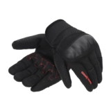 Royal Enfield Aeroflex Riding Gloves | Construction: 100% Polyester Air Mesh, Poly Stretch Fabric & Microsuede | Impact Protection: TPR Knuckle Protectors | Excellent Airflow: Airmesh Panels| Black L