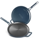 Ember Cookware Pre-Seasoned Cast Iron Tawa for Dosa & Roti 27 cm | 10-Year Warranty | 30% Lighter, Non Stick Induction Cookware | Non Stick Dosa Tawa | Heavy Duty Cookware | Blue