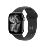 Apple Watch Series 11 GPS 42mm Jet Black Aluminium Case with Black Sport Band – M/L