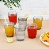 Nayasa Crystal Plastic Glass Set of 6 | 325 ML | Unbreakable Drinking Glasses | Grey
