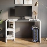HOMIBOSS Computer Table for Home – Study Table for Students, | 100 x 50 x 77 cm Engineered Wood Multipurpose Table(Free Standing, Finish Color – White, DIY(Do-It-Yourself))