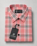 Lyphy Men Checkered Casual Pink, Green Shirt