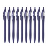 Hauser Germany Ev Retractable Ball Pen Wallet Pack | Minimalistic Stylish Body With Pocketable Clip | Blue Ink, Pack Of 10