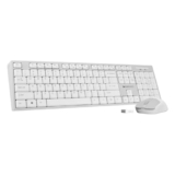 Zebronics Wireless Keyboard & Mouse Combo, 104 UV-Printed Keys, ₹ Key, 12 Multimedia Keys, Retractable Stand, 4 Button Mouse, 1600 DPI, High Precision, USB Nano Receiver (Companion 304, White + Grey)