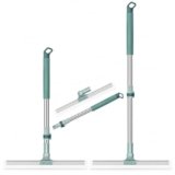 Extendable Silicone Floor Wiper with Stainless Steel Handle, Magic Broom Squeegee and 180° Rotating Head for Wet Dry Bathroom, Kitchen, Tiles and Window Cleaning