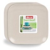 Décor EcoLite Bamboo Dinner Plates | Non Toxic Reusable Dishwasher Safe Dinner Plates | Eco-Friendly Small Size Dinnerware Gift Set – Set of 6, Off-White
