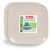 Décor EcoLite Bamboo Dinner Plates | Non Toxic Reusable Dishwasher Safe Dinner Plates | Eco-Friendly Small Size Dinnerware Gift Set – Set of 6, Off-White