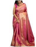SGF11 Women’s Kanjivaram Soft Silk Saree With Blouse Piece (Pink)