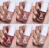 Ronzille Nude Nail Polish Combo Pack of 6 | Long Lasting Quick Dry Nail Paint Set | Glossy Brown, Pink, Beige & Red Shades for Women